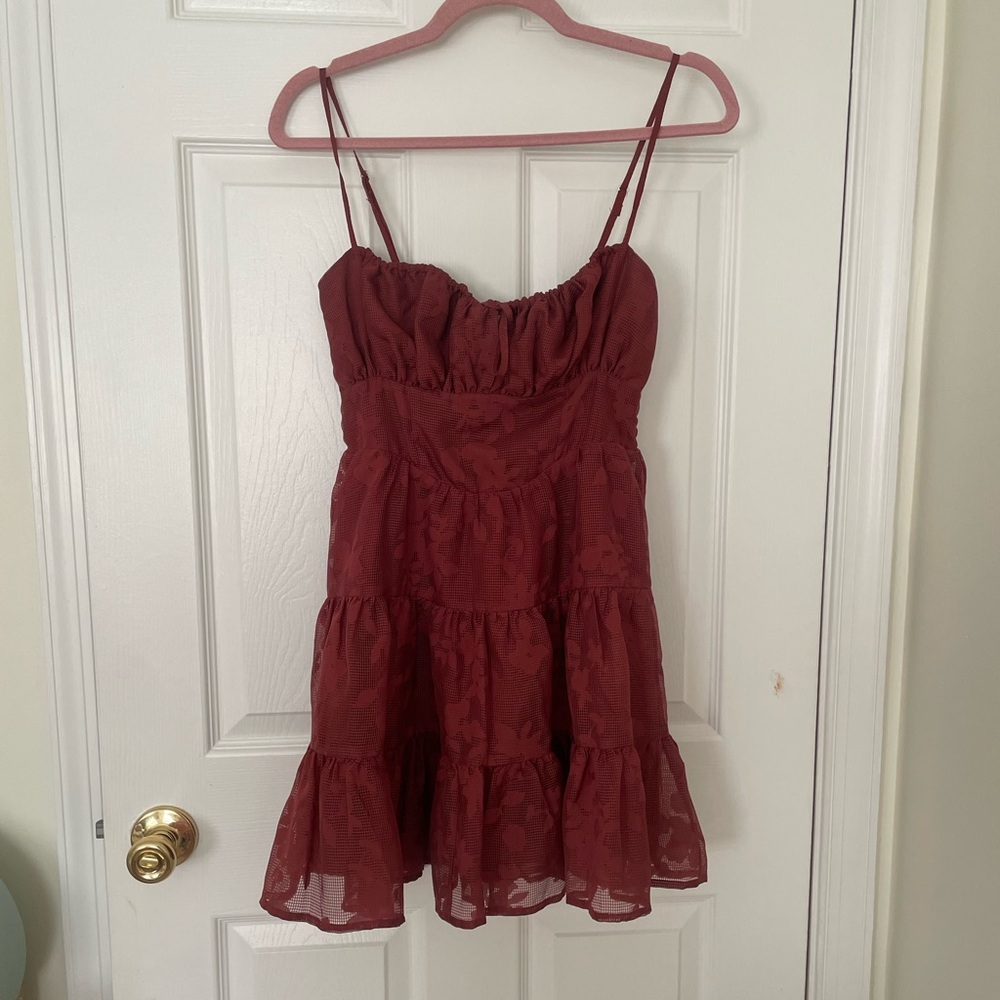 ALTAR’D STATE BURNT RED LACE MINI DRESS NWT